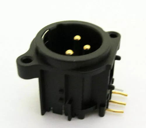 10x Black XLR Male Chassis 3Pin PCB Socket Connector