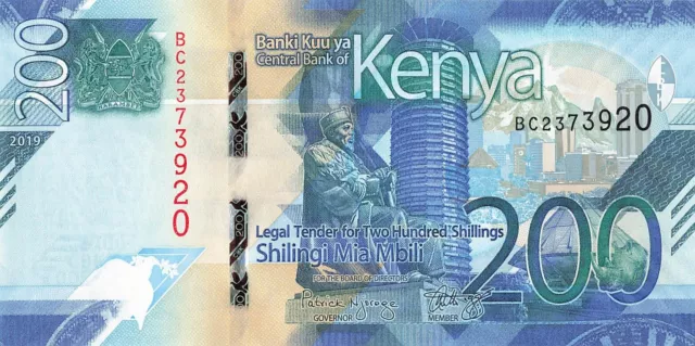 Kenya 200 Shillings 2019 UNC