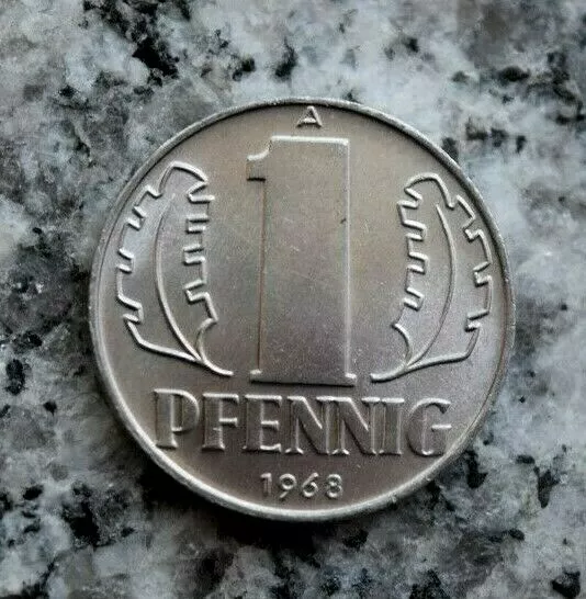 1 Pfennig 1968 A Kursmünze DDR in Aluminium - in Prägefrischer Erhaltung Top !