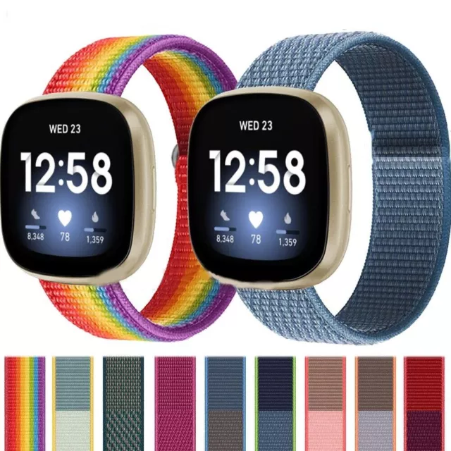 Sports Nylon Loop For Fitbit Versa 3 Replacement Woven Watch Band Strap