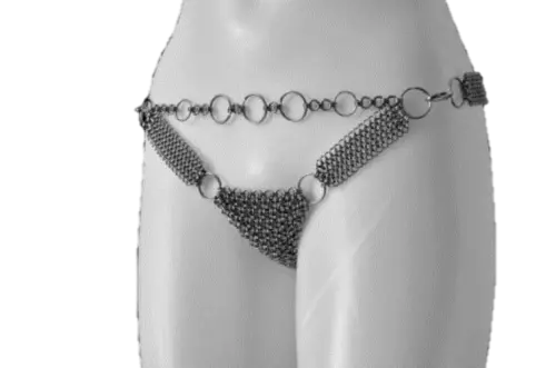 New Chain mail Aluminium Silver Panty medieval Antique Style New Look