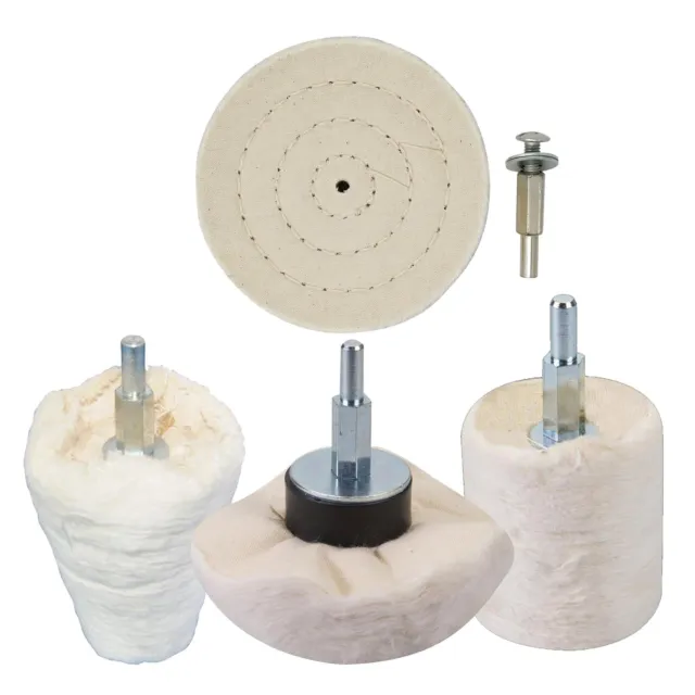 Polishing Wheel Dome Cylinder Goblet Drill Pads Set Buffing Mop Car Alloys