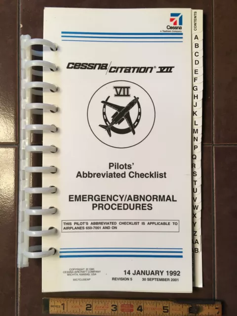 Cessna Citation VII, Model 650 Normal Procedures Pilot's Checklist