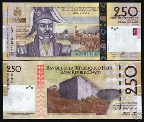 Haiti 250 GOURDES P-276 1804- 2004 Commemorative UNC INDEPENDENCE 200th Any NOTE