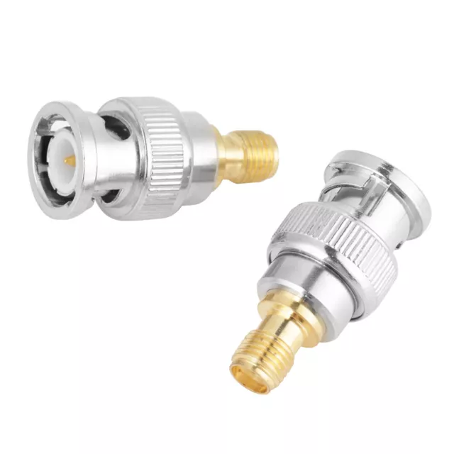 2pcs BNC Male To SMA Female Type RF Connector Coaxial Adapter Test Converter HOM