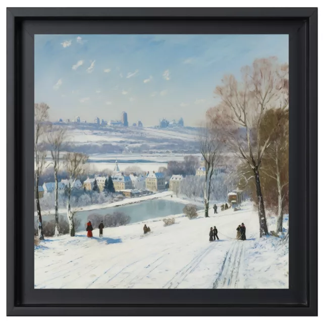 🎨💖 Superbe paysage sous la neige - Oeuvre originale et unique