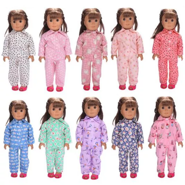 Cute Pajamas PJS Nightgown Clothes for 18 inch Our Generation American Girl Doll