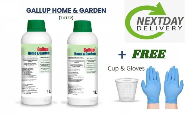 2L Barclay Gallup Home & Garden Weed Killer Glyphosate Commercial 1L*2-NEXT DAY