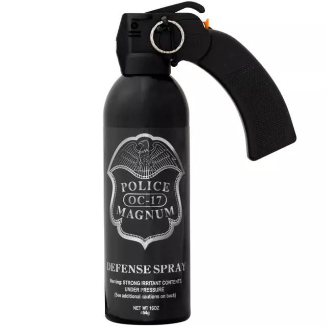 POLICE MAGNUM pepper spray 16 ounce Riot Pistol Grip Fog Home Office Security