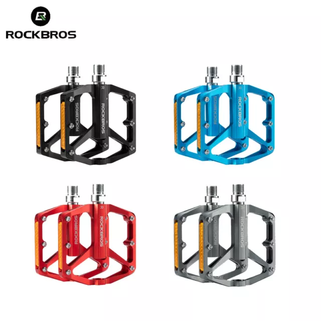 ROCKBROS Reflective Mountain Bike Pedals Cycling Bicycle MTB Pedals Aluminium