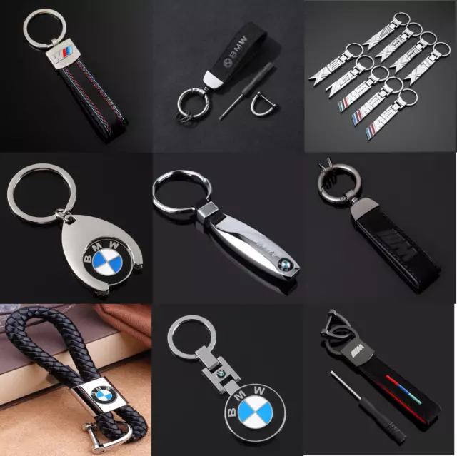 BMW M Sport Metal Leather Keyring Luxury Keychain High Quality KeyRing Alcantara