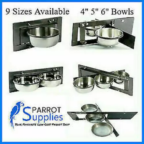 Parrot Swing Feeders 9 Different Sizes - Aviary Swing Feeders, Parrot Bowls Etc
