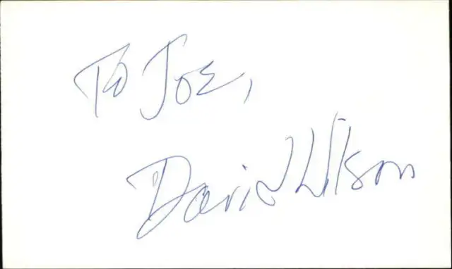 DAVID WILSON Signed 3"x5" Index Card