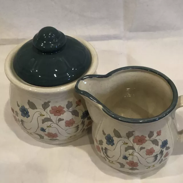 Cream & Sugar Set 1988 Country Classics Collection by Action Goose & Gander