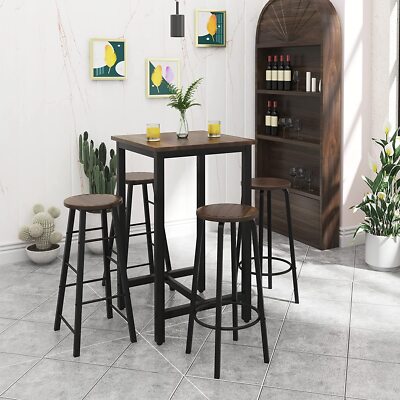 WOLTU BT17gdws Tavolo da Bar Rettangolare Alto Tavolino Bancone per Cucina in Metallo Legno 120x40x100 cm 