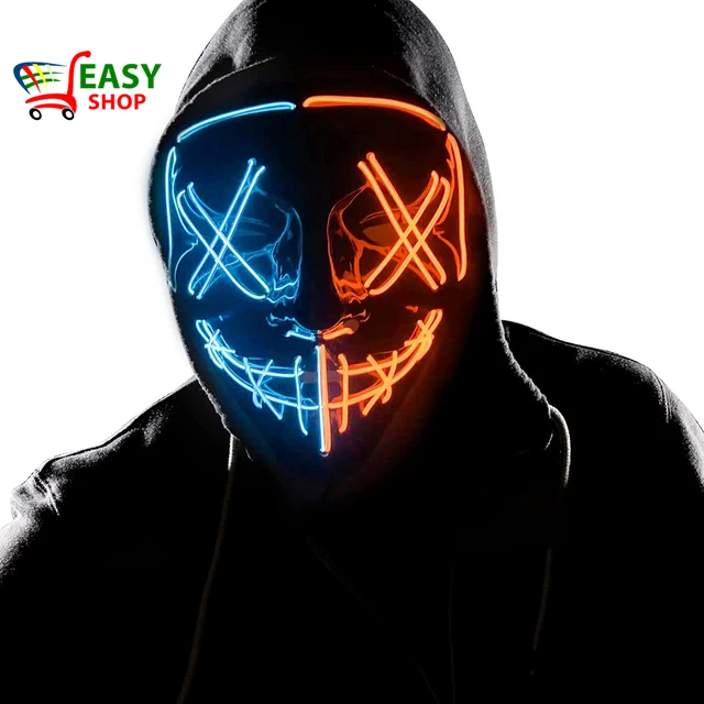 Halloween LED Maschera Spaventosa Costume Cosplay Illumina La Maschera Di Spurgo