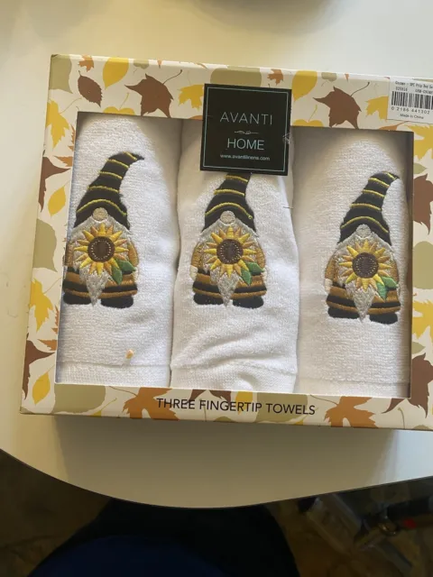 Sunflower Themed Fingertip Towel Gift Set Gnomes BNIB