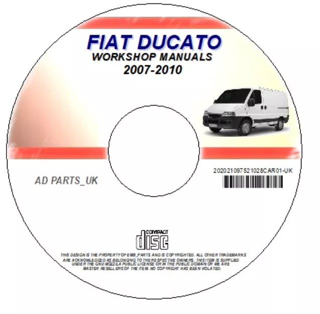 FIAT DUCATO X250 WORKSHOP SERVICE REPAIR MANUAL 2007 - 2010 on cd FOR  WINDOWS PC £3.79 - PicClick UK