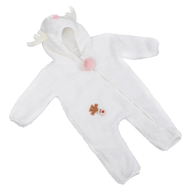 Tuta neonato poliestere costume striscia neonato felpa con cappuccio natalizia cervo