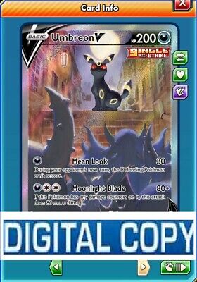 Arte Completo tarjeta digital Evs Pokémon TCG en línea Umbreon V ptcgo 188 