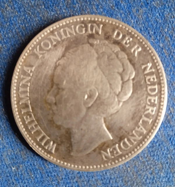 30-01) Pièce de Monnaie Argent 1 Gulden Pays-Bas 1931 Wilhelmina Koningrijk