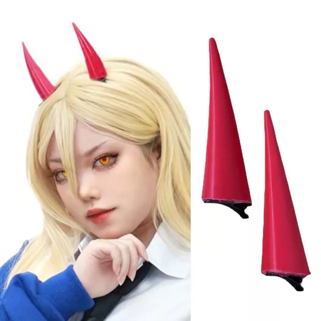 Chainsaw Man Power Hair Clip Red Horns Cosplay Costume Props Headwear Costume