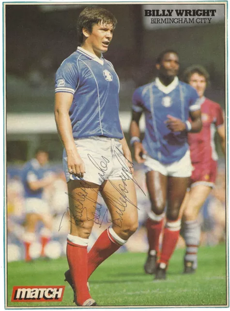 Billy Wright Birmingham City 1983-1986 Ex Everton Fc Original Autograph