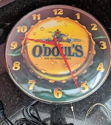 1991 VTG  ANHEUSER BUSCH "O'Doul's Non Alcoholic Beer" 14" Light-Up Wall Clock
