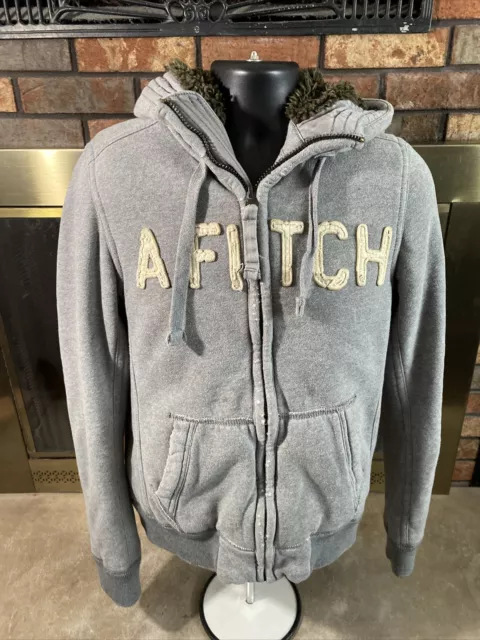 VESTE VINTAGE ABERCROMBIE Fitch gris loup m choire manteau