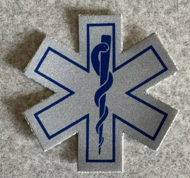 Reflective Helmet EMT Star of Life Silver 2" or 5.08 cm