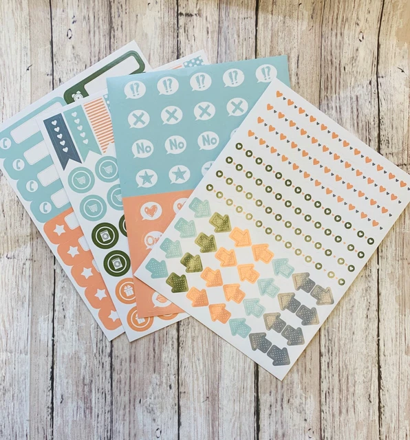 4 SHEETS PLANNER Calendar Stickers Supplies Bullet Journal Notes To Do