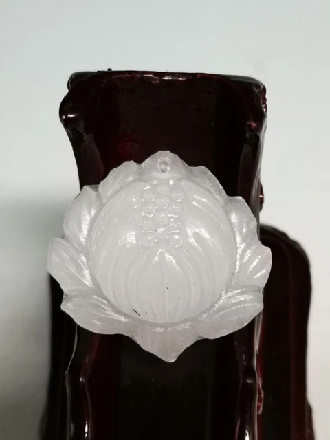 QUALITY SUPERIOR White Jade Hand-carved Holy Lotus Pendant SD4