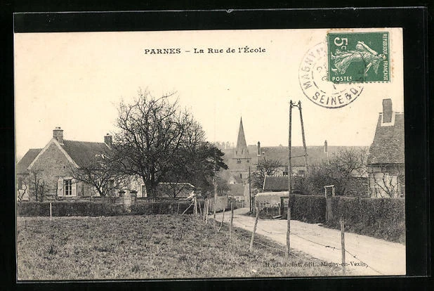 CPA Parnes, La Rue de l´Ecole