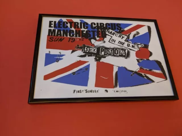 Jamie Reid framed Sex Pistols Anarchy In The U.K. Manchester 1976