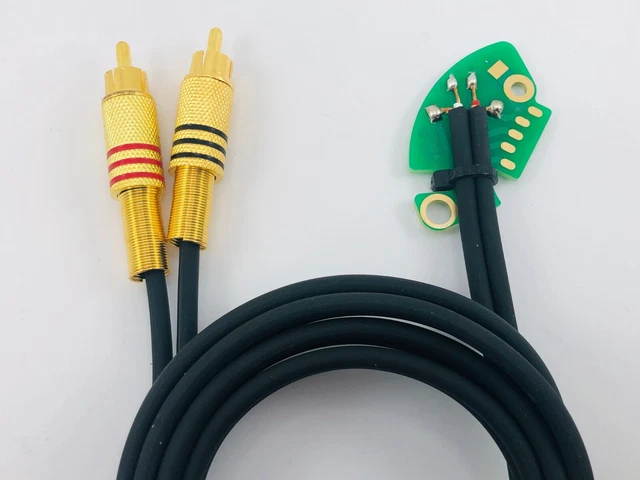 Cavo RCA-RCA Per Giradischi 6 Piedi (1,8m) Placcato Argento - Con Messa A Terra - DC PRO CUSTOM
