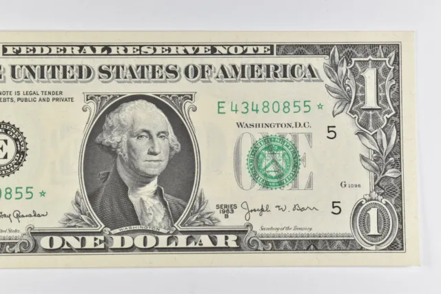 Unc ERROR REPLACEMENT Note - 1963 BARR FRN $1 Note - RARE *458
