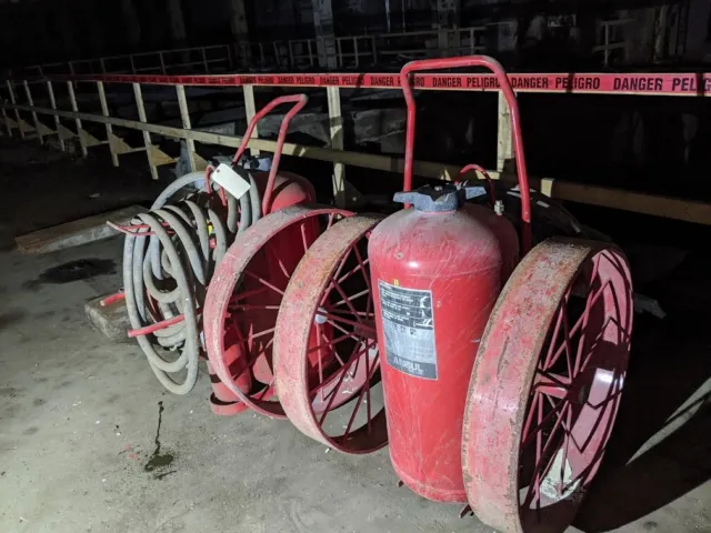 ANSUL Mobile Dry Chemical Fire Extinguisher Carts - Lot of 2 Hit # OK154