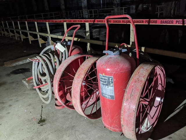 ANSUL Mobile Dry Chemical Fire Extinguisher Carts - Lot of 2 Hit # OK154 ANSUL Mobile Dry Chemical Fire Extinguisher Carts - Lot of 2 Hit # OK154