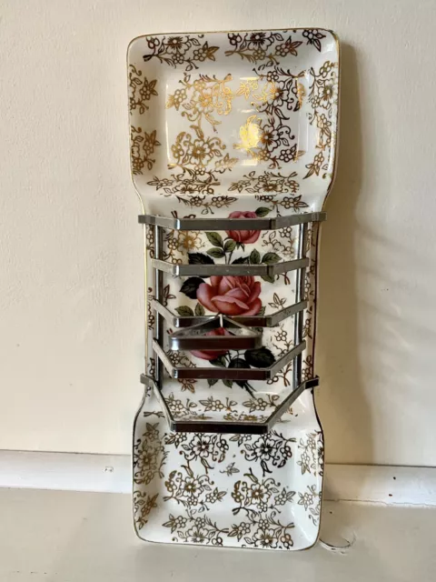 stylcraft toast rack midwinter english rose chinz 1930s Vintage