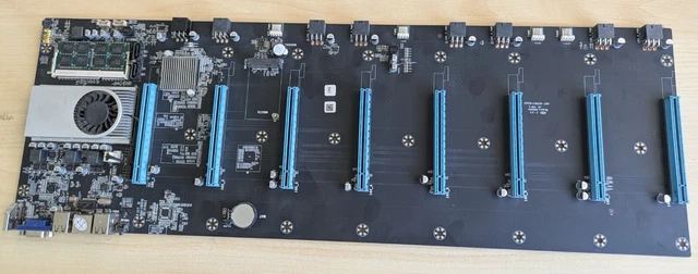 BTC-S37 V1.1 MINING Motherboard 8x PCIe Slot 8GB DDR3 RAM Celeron CPU £ ...
