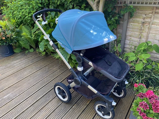Bugaboo buffalo Travel System - Black With Teal Hood - Full Accessories