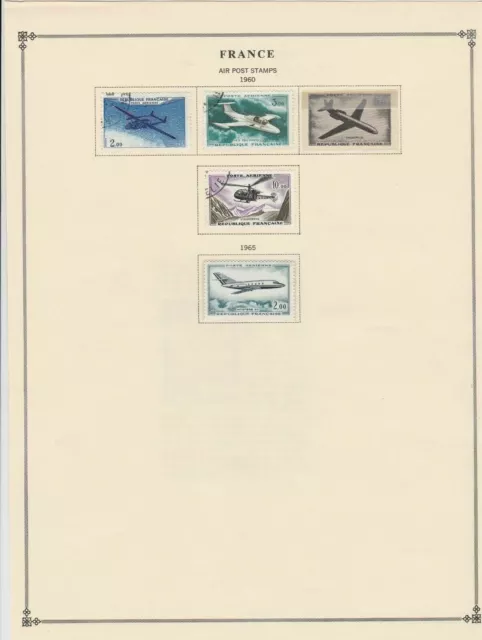 france air post stamps 1960 page mounted mint & used ref 17485