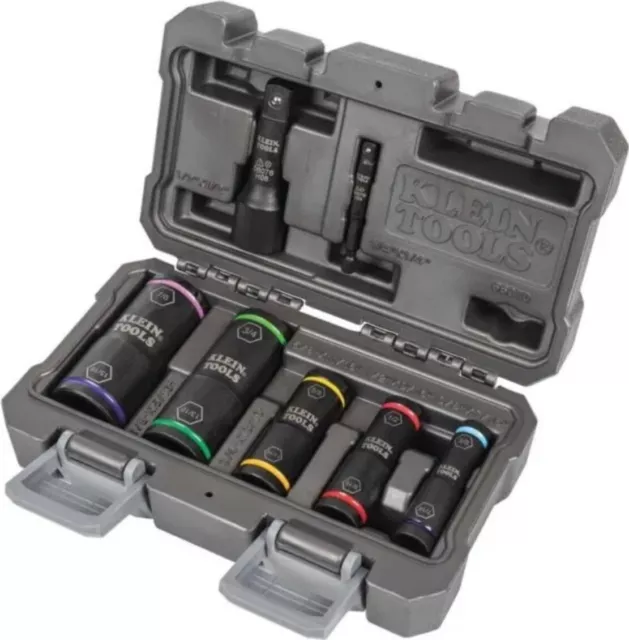 Klein Tools 66070 Impact Socket Set with Case - 7 Pieces - Brand New in Box
