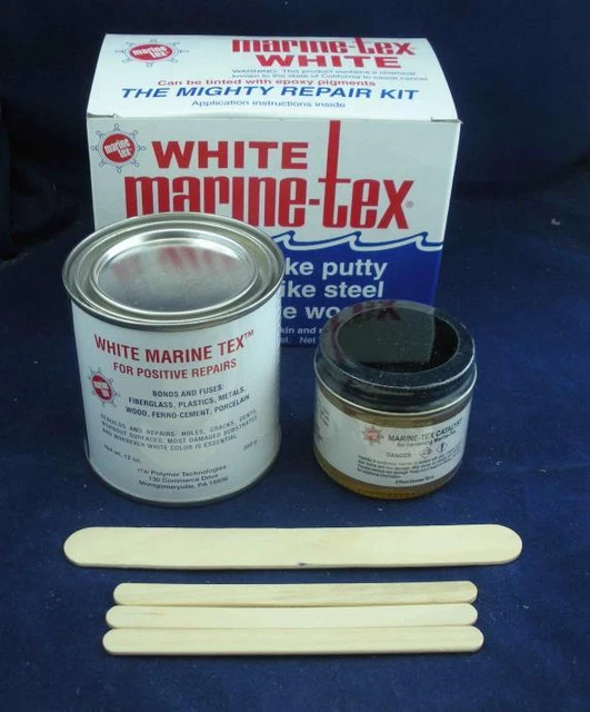 RM306K EPOXY Putty Repair Kit White 14 oz with 4 Mixing, Marine Tex White