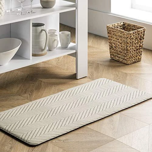 nuLOOM Casual Herringbone Anti Fatigue Kitchen or Laundry Room Comfort Mat 18...