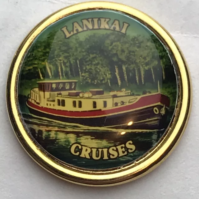 Lanikai Cruises Vintage Pin Gold Tone Vintage Made in New Zealand