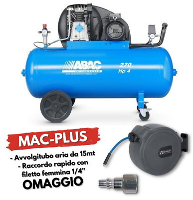 ABAC Compressore aria a cinghia professionale ABAC PRO A39B 270 CM3-270 litri 3 HP 