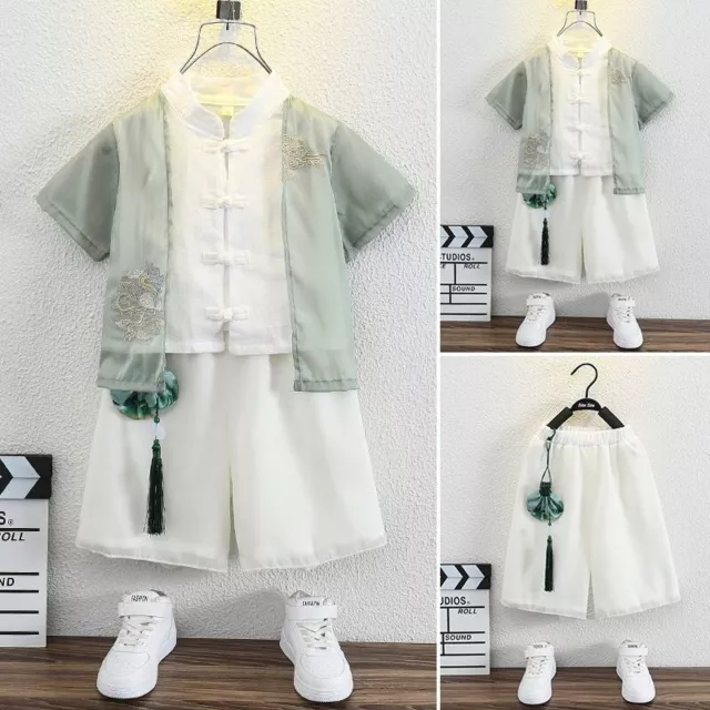 2Pcs Ragazzi Ttang Abito Cinese Tradizionale Ricamo Hanfu Bambini Costume