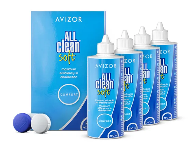 AVIZOR ALL CLEAN soft effektive All-in-One-Lösung mit Proteinentfernung 4x 350ml
