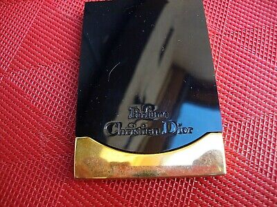 Dior Miroir POUDRIER rechargeable CHRISTIAN DIOR métal doré GOOSSENS cloisonné BLEU 